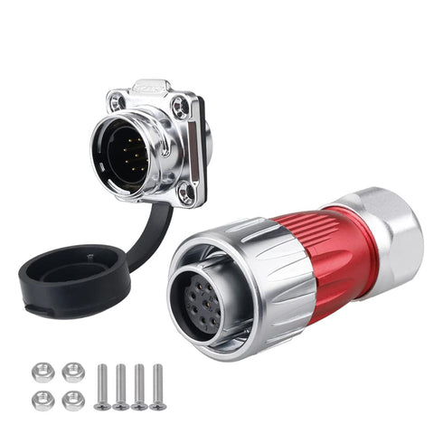 CNLINKO DH Series M20 Waterproof Connector 2/3/4/5/7/9/12 Pin Bayonet Connecting Type Metal Shell Soldering Cable Landscape Light Female Plug Male...