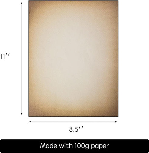 50 Pack Classic Aged Paper | Vintage Stationary Paper | Use for Creating Timeless Writing, Drawing, Sketches, Painting Projects | Ink Jet and Lase...