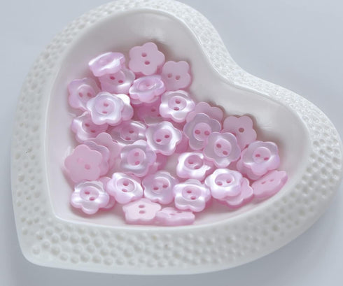 1/2 inch (12.5mm) Flower Shape Buttons for Sewing Shirts Pink Resin Buttons for DIY Crafts Projects Scrapbooking Pack of 150 pcs...