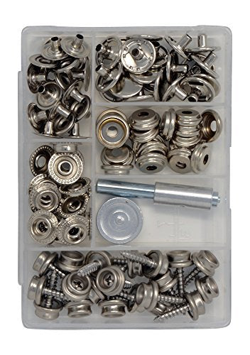 Canvas and Upholstery Boat Cover Snap Button Fastener Kit w/Installation Tool - 101 Pieces...