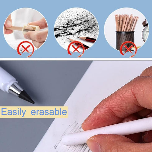 Forever Pencils,Sharpener-free Infinity Magic Pencils with Eraser, Cute Inkless Everlasting Pencil for Kids Writing, Sketching, Drawing. (6 Sets)...