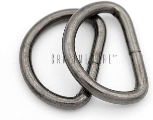 CRAFTMEMORE D-Ring Findings 5/8, 3/4 & 1 Inch Metal Non Welded D Rings for Belts Bags Lanyard Leathercraft Avail 4 Colors (3/4" x 20 Pack, Gunmeta...