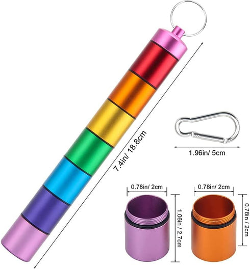 Portable Pill Case Keychain Waterproof 7 Days Pill Holder Travel Pill Container Portable Medicine Keychain Daily Airtight Pill Organizer for Outdo...