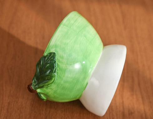 Lemon Shape 6 Inch Cat Raised Bowls, Pet Tilted Elevated Ceramic Dog Food & Water Dish for Puppy, Anti Vomiting & Lead-Free...