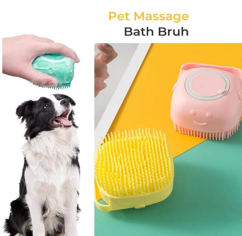 MB&RB STORE Pack of 2 Soft Silicone Pet Bath Brushes, Pet Grooming Shampoo, Massage Dispenser for Short and Long Haired Dogs and Cats...