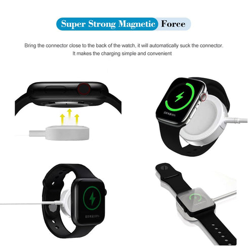 Smart Watch Charging Dock for Apple Watch, 1m/3.3FT Long iWatch USB Magnetic Charging Cable, Compatible with Apple Watch Series 1-8/SE/Ultra (Squa...