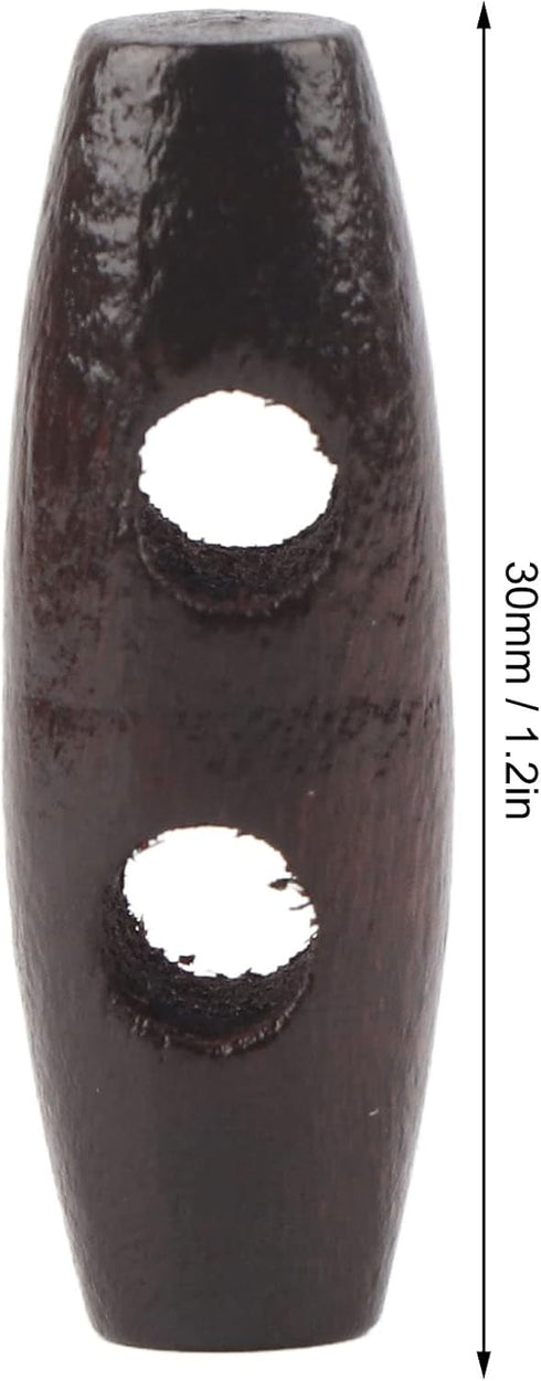 Wooden Toggle Buttons,200Pcs 2 Hole DIY Olive Shape Buttons Sewing Knitting Buttons Clothing Accessories for Clothing Sewing Decorative...