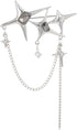 Punk Silver Star Moon Tassel Chain Brooch Collar Pins,Vintage Safety Cubic Zirconia Crystal Chain Tassel Brooch,Brooch Pins Shawl Clips for Women ...