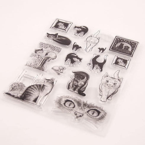 Cats Life Clear Stamps for Card Making Transparent Silicone Stamp DIY Scrapbooking Supplies Embossing Paper Card Album...
