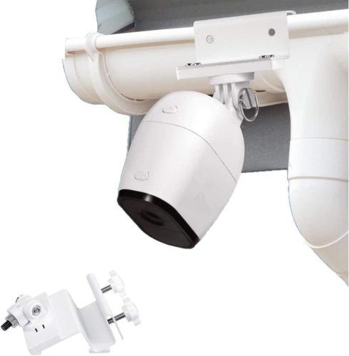 Wasserstein Weatherproof Gutter Mount for Arlo Cameras, White, 360-degree Swivel, 180-degree Tilt, Easy Installation, Rust-Resistant...