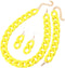 3Pcs Colorful Acrylic Chunky Necklace Bracelet Earrings Set Exaggerate Resin Cuban Link Chain Collar Necklace Geometric Statement Necklace for Wom...
