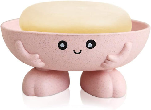 Soap Holder, Cute Soap Dish for Kids Children, Creative Lovely Bar Soap Tray Counter for Shower Bathroom Kitchen Countertop - Pink...