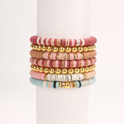 LFLIUN Clay Beads Bracelet Kit Friendship Bracelet Making Kit Golden Beads Clay Beads Kit for DIY Jewelry Making Birthday Gift...