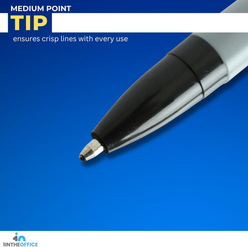1InTheOffice Ballpoint Pens, Medium Point, Black Ink, 1.0mm, 12 Pack...
