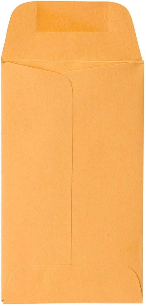 JAM PAPER #3 Coin Envelope - 2 1/2 x 4 1/4 - Brown Kraft Manila - 100/pack...