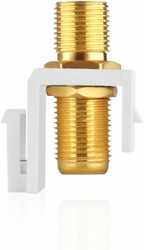 TNP Coaxial F Connector RG-6 Keystone Jack Insert (5 Pack) Snap in Adapter Port Female Gold Plated Digital Coax Inline Coupler for Wall Plate Outl...