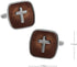 Cross Square Brown Christian Pair Cufflinks in a Presentation Gift Box & Polishing Cloth...