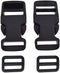 SGH Pro 1 Inch Single Adjustable Quick Side Release Buckles with 1 Inch Tri-Glide Slides Clips Snaps No Sewing Heavy Duty Plastic Replacement for ...