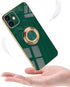 Omorro for iPhone 11 Pro Case with Ring, Built-in 360 Degree Rotation Ring Kickstand Cover Case with Shiny Plating Rose Gold Edge Work with Magnet...
