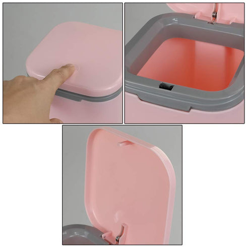 1/2 Gallon Tiny Countertop Trash Can, Push-Button (Pink)...