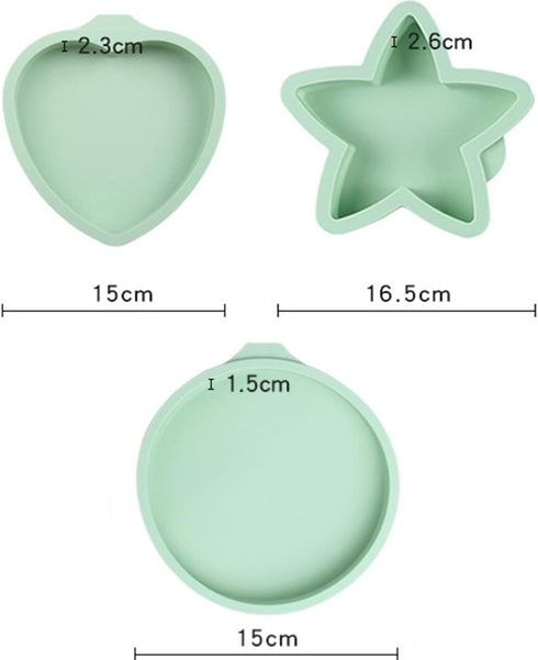 SHANIABELLE 4Pcs Star-Shaped Layer Cake Pans Set, 6 Inch Baking Bakeware, Rainbow Cake Molds for Children's Day Pizza Vegetable Pancake and Resin ...