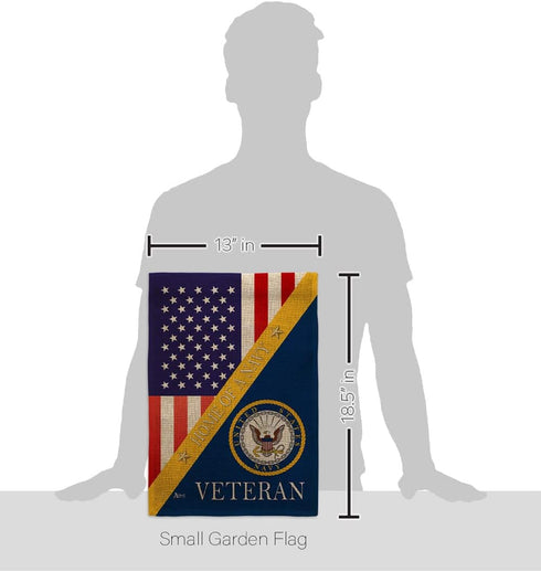 Home of Navy Burlap Garden Flag - Armed Forces USN Seabee United State American Military Veteran Retire Official - House Decoration Banner Small Y...