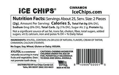 ICE CHIPS Xylitol Candy Tins 5.28 oz total (Cinnamon, 3 Pack) - Includes BAND as shown...
