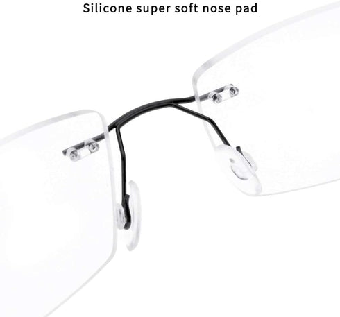 Fuisetaea Rimless Frame Bifocal Reading Glasses Flexible Titanium Alloy +1.50 Lightweight Readers Bifocal Glasses...