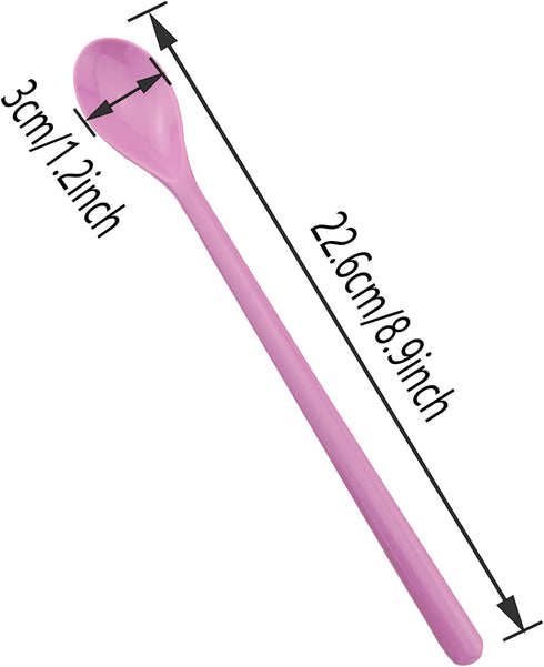 4PCS 8.9 inches Long Handle Spoons Long Handle Mixing Spoon Coffee Spoons Tall Iced Tea, Ice Cream Sundae, Cocktail, Hot Chocolat Stirring Longdri...