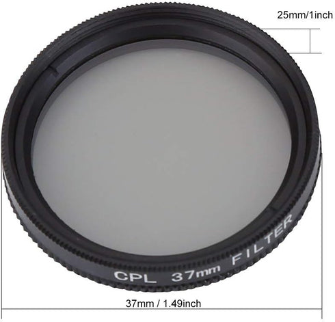 37mm Camera Lens Filter Set Circular Polarizer Lens Filter with Adapter Ring and Protective Fit for Xiaomi 4k/4k+/Lite...