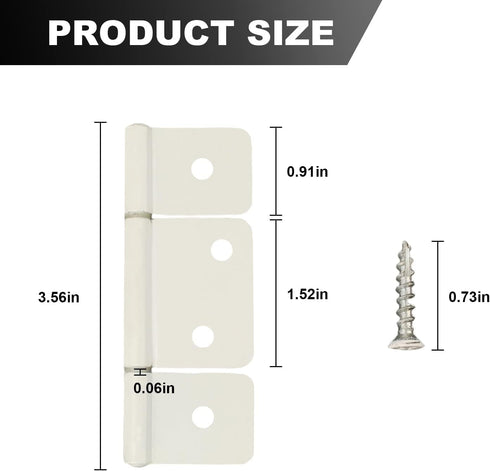 Three Leaf Non-Mortised Hinge for Home & Interior 6 Packa White Door Hinges with Screws including Furniture Windows Cupboard are available...