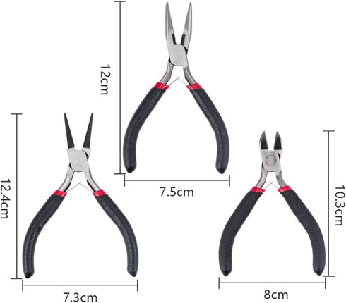 DanLingJewelry 10Pcs DIY Jewelry Tool Sets with Pliers Rings Vernier Caliper Jewelry Making Supplies Kit with Jewelry Tools with Zipper Storage Ca...