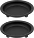 Matte Black Iron Candle Plate, set of 2, Metal Saucer Style Candle Holder for Pillar/Scented/Flameless/Ball Candles, Decorative Candle Stand for T...
