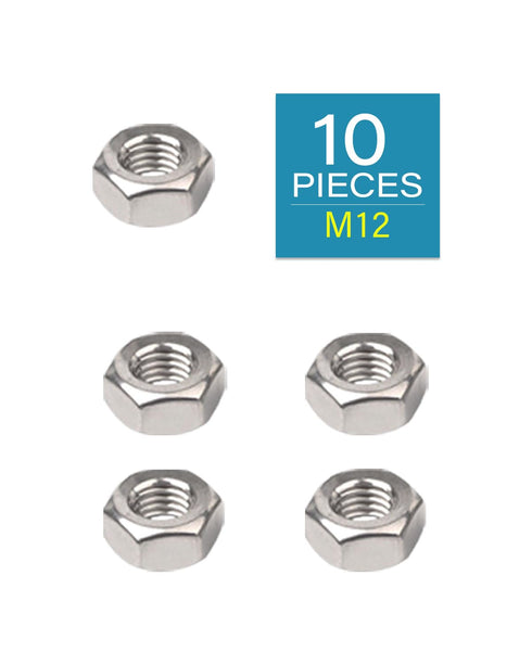 M12 Hex Nuts - IMScrews 304 Stainless Steel Hex Nuts - Durable, Rust-Resistant Fasteners for Home Repair and Professional Projects Pack of 10...