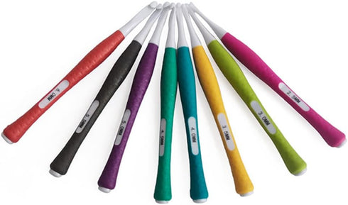 BAIWANLCH 8 Pcs Crochet Hooks Set Ergonomic Crochet Hook Set Single Pointed Knitting Crochet Hook Set Rubber Grip Single Pointed Hook Needles for ...