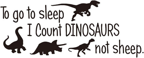 Cute Dinosaurs Bedroom Wall Sticker Wall Decals Kids Room Nursery Room Peel & Stick Cartoon Wall Art Home Decor Stickers to Go to Sleep I Count Di...