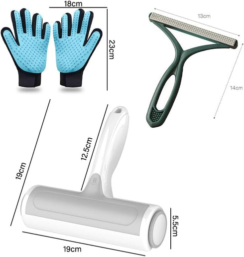 Pro Pet Hair Remover - Lint Roller Fur Remover with Self-Cleaning Base, Portable Pet Hair Roller & Reusable Lint Scraper-Carpet Scraper and Pet Gr...