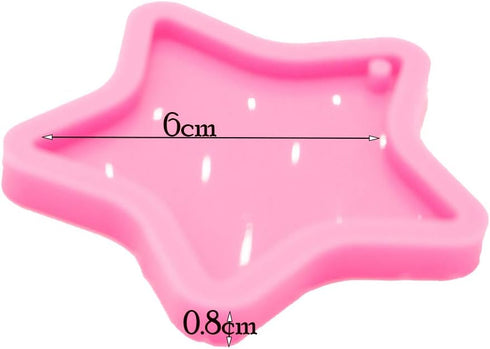 Super Shiny Star Shape Resin Mold Silicone Keychain Molds Silicone Epoxy Resin Mold for Epoxy Resin DIY Keychain Jewellery Making Mould...