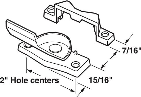 Prime-Line F 2584 Sash Lock, 2 In. Hole Centers, Fits Single and Double Hung Windows, Diecast, White, (Single Pack)...