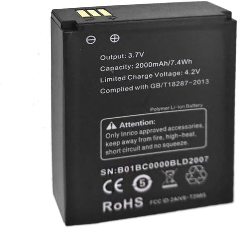 ANYSECU Inrico B01 B02 Original 3.7V 2000mAh Battery Replacement for Bluetooth Mircrophone...