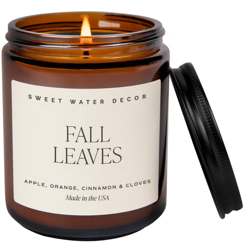 Sweet Water Decor Fall Candles for Home Scented - Hand Poured Soy Wax Autumn Candles with Apple & Cinnamon Scent - 40 Hour Burn Time Long Lasting ...