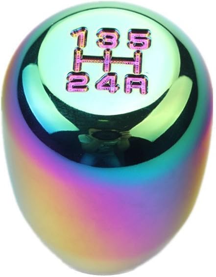 DEWHEL 5 Speed Manual Gearbox Shift Knob M12x1.25 Screw On Aluminum Neo-Chrome...