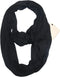 Infinity Loop Scarf for Women, Convenient Black Lightweight No-PillingTravel Scarf With Hidden Zipper Pocket, Neck Wrap Suitable For Daily Traveli...