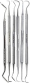 6 Dental Sickle Scalers Double Ended Probes for Professional Teeth Cleaning Calculus Plaque & Tartar Remover - Made of Stainless Steel for Oral Ca...