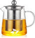 DelighTeas® Glass Teapot | Borosilicate Glass, Stainless Steel Removable Infuser | Designed with non dripping spout...