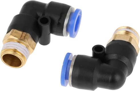Push in Joint Pneumatic Connector, 10 pcs 8mm G1 push in anslutningar 90 Degree Male Thread Quick Fittings Push to Connect Lock Elbow Pipe L Shape...