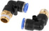 Push in Joint Pneumatic Connector, 10 pcs 8mm G1 push in anslutningar 90 Degree Male Thread Quick Fittings Push to Connect Lock Elbow Pipe L Shape...