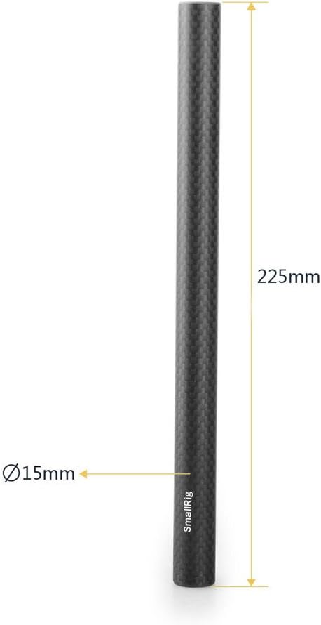 SmallRig 15mm Carbon Fiber Rods (9 Inch) for 15mm Rod Rail Support System, LCD Mount, Shoulder Pad, Lens Support, 15mm Follow Focus - 1690...