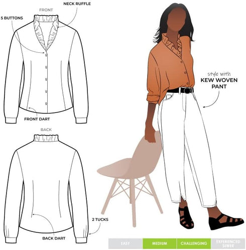 Style Arc Sewing Pattern - Francesca Woven Shirt (Sizes 04-16)...
