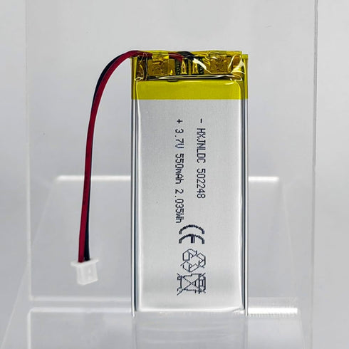 DC 3.7V 550mAh 502248 Rechargeable Lithium Polymer Battery, Suitable for DIY 3.7-5V Electronic Products with Built-in 2-Wire Battery Replacement a...